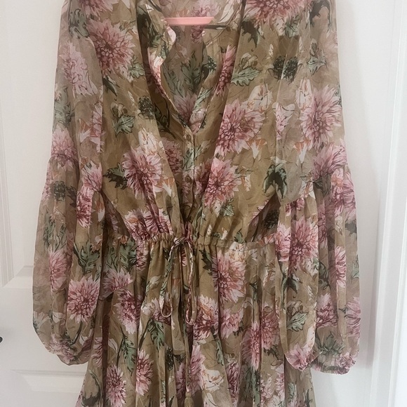 Aakaa Floral Print Women's Dress - Green and Pink - Picture 5 of 13